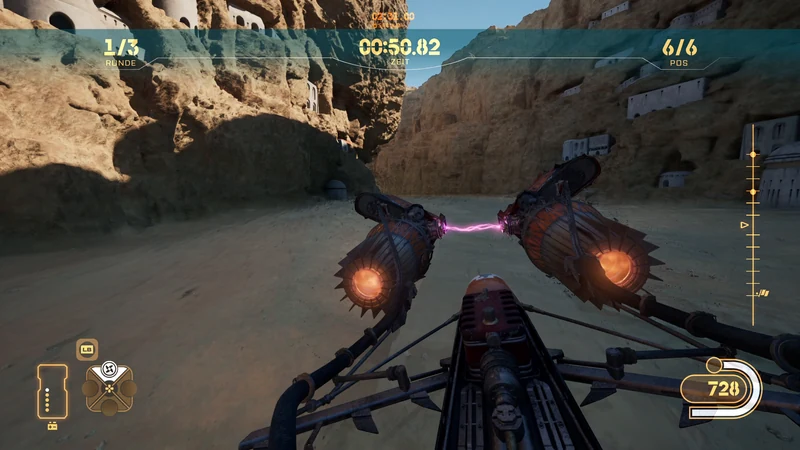 STAR WARS Galactic Racer VR: Podracer aus der Ego-Perspektive im Canyon