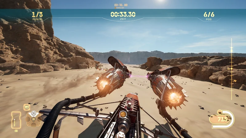 STAR WARS Galactic Racer VR: Podracer zwischen den Felsen der Wüstenstrecke